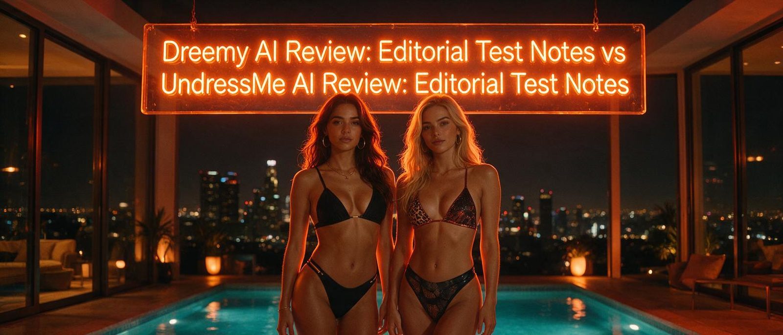 AI-generated editorial illustration for the Dreemy AI vs UndressMe AI comparison — no real person depicted