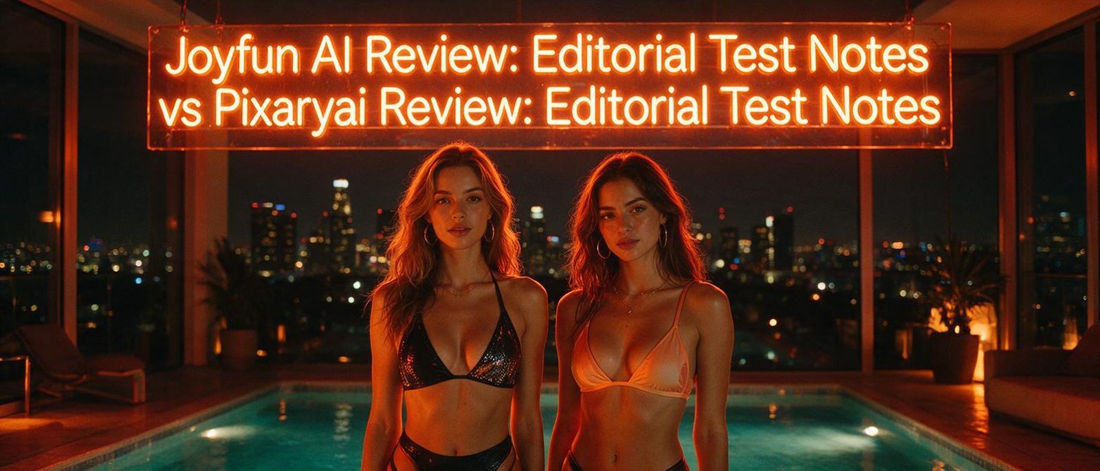 AI-generated editorial illustration for the Joyfun AI vs Pixaryai comparison — no real person depicted